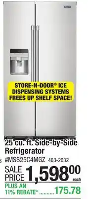 Menards Maytag 25 cu. ft. Fingerprint Resistant Stainless Steel Side-by-Side Refrigerator offer