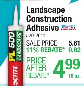 Menards Loctite PL 500 Landscape Block Adhesive - 10 oz offer