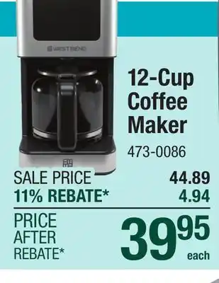 Menards West Bend Touchscreen Hot and Iced Coffee Maker - 12 Cup offer