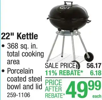 Menards 22 Kettle Charcoal Grill offer