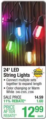 Menards ZONE 24' 12 Light Color Changing LED String Light offer