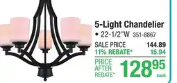 Menards Patriot Lighting Warrik Matte Black 5 Light Chandelier offer