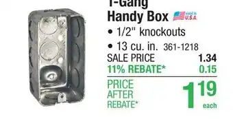 Menards RACO 2 Galvanized Steel Handy Electrical Box offer