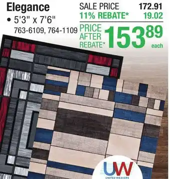 Menards United Weavers Elegance Shatter Red 5'3 x 7'6 Area Rug offer