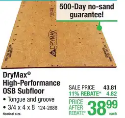 Menards Georgia-Pacific DryMax High Performance 3/4 x 4 x 8 Sturd-I-Floor Tongue & Groove OSB Subfloor offer