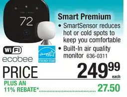 Menards ecobee Smart Thermostat Premium offer