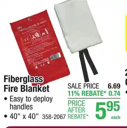 Menards Fiberglass Fire Blanket offer