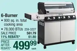 Menards Monument ClearView Denali 6-Burner Propane Gas Grill offer