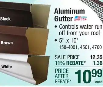 Menards Spectra Metals 5 x 10' White K-Style Aluminum Gutter offer