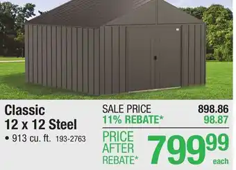 Menards Arrow Classic 12 x 12 Steel Outdoor Storage Shed offer