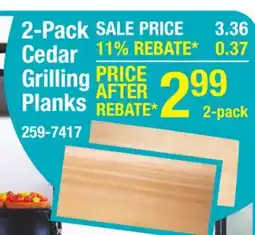 Menards Grill Zone Cedar Grilling Planks- 2 Pack offer