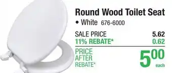 Menards Designers Image Round White Wood Toilet Seat offer