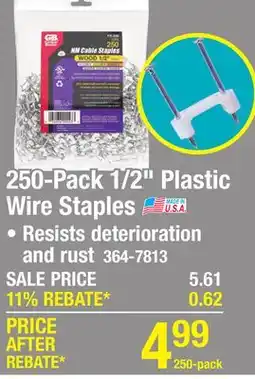 Menards Gardner Bender 1/2 Plastic Wire Staples - 250 Pack offer