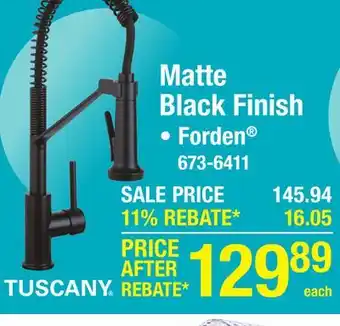 Menards Tuscany Forden One-Handle Coil Pull-Down Matte Black Kitchen Faucet offer