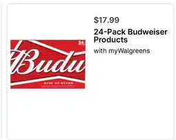 Walgreens 24-Pack Budweiser Products offer