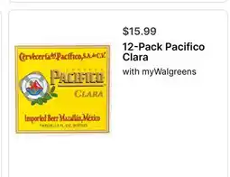 Walgreens 12-Pack Pacifico Clara offer