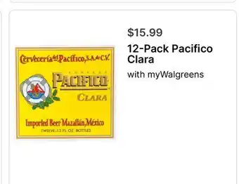 Walgreens 12-Pack Pacifico Clara offer