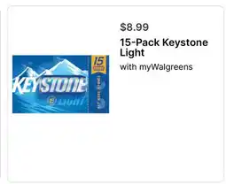 Walgreens 15-Pack Keystone Light offer