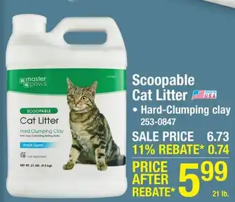 Menards Master Paws Clumping Cat Litter - 21 lbs offer