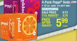 Menards Poppi Orange Prebiotic Soda - 4 Pack offer