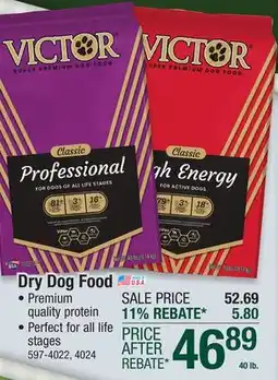 Menards VICTOR Classic High Energy Beef Dry Dog Food - 40 lb offer