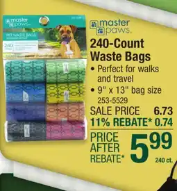 Menards Master Paws Standard Multicolor Pet Waste Bags - 240 ct offer