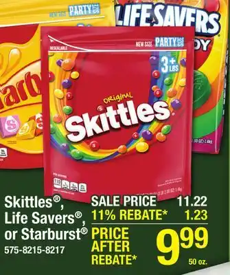 Menards Skittles Original Candy Party Size Stand-Up Bag - 50 oz offer