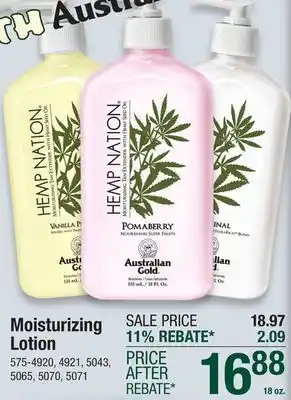 Menards Australian Gold Hemp Nation Agave & Lime Tan Extender Lotion - 18 oz offer