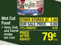 Menards Beyond Wild-Caught Tuna, Wild Alaskan Cod & Carrot Wet Cat Food - 3 oz offer