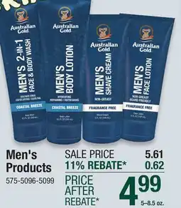 Menards Australian Gold Men's 2-in-1 Face & Body Wash - 8.5 oz offer