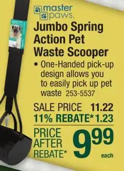 Menards Master Paws Jumbo Spring Action Pet Waste Scooper offer