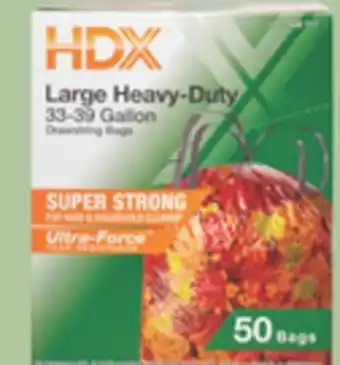 The Home Depot HDX 50-Count 39-Gallon Drawstring Trash Bags offer