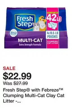 Petsmart Fresh Step with Febreze Clumping Multi-Cat Clay Cat Litter - Scented, Low Dust offer