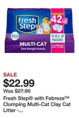 Petsmart Fresh Step with Febreze Clumping Multi-Cat Clay Cat Litter - Scented, Low Dust offer