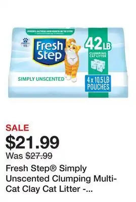 Petsmart Fresh Step Simply Unscented Clumping Multi-Cat Clay Cat Litter - Unscented, Low Dust offer