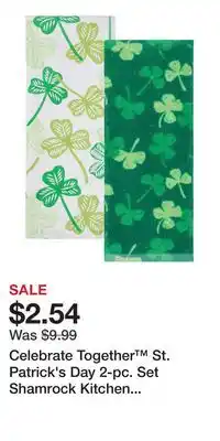 Kohl's Celebrate Together St. Patrick's Day 2-pc. Set Shamrock Kitchen Towels offer