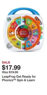 Kohl's LeapFrog Get Ready for Phonics Spin & Learn offer