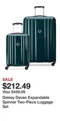 Kohl's Delsey Devan Expandable Spinner Two-Piece Luggage Set offer