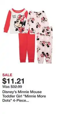 Kohl's Disney's Minnie Mouse Toddler Girl Minnie More Dots 4-Piece Pajama Set offer