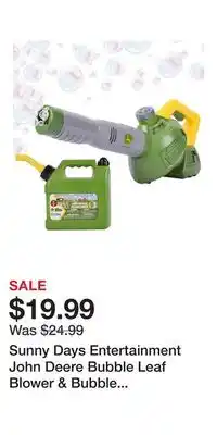 Kohl's Sunny Days Entertainment John Deere Bubble Leaf Blower & Bubble Refill Gas Can offer