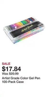 Kohl's Artist Grade Color Gel Pen 100-Pack Case offer