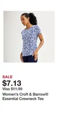 Kohl's Women's Croft & Barrow Essential Crewneck Tee offer