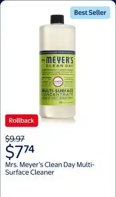 Walmart Mrs. Meyer's Clean Day Multi-Surface Cleaner Concentrate, Lemon Verbena Scent offer