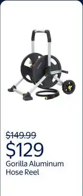 Walmart Gorilla 200 ft. Aluminum Zero-Rust Upright Hose Reel offer