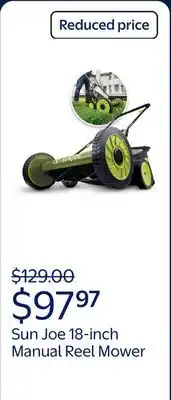 Walmart Sun Joe 18-inch 5 Blade Manual Reel Mower with Grass Catcher, 9-Position offer