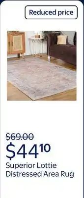 Walmart Superior Lottie Distressed Indoor Area Rug, , Butterscotch offer