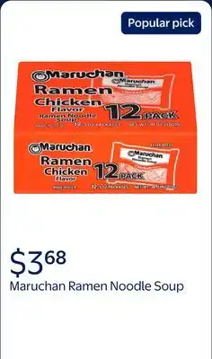 Walmart Maruchan Ramen Noodle Chicken Flavor Soup, Shelf Stable Package offer