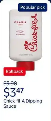 Walmart Chick-fil-A Dipping Sauce, Squeeze Bottle offer