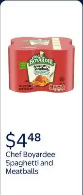 Walmart Chef Boyardee Spaghetti and Meatballs, Microwave Pasta offer