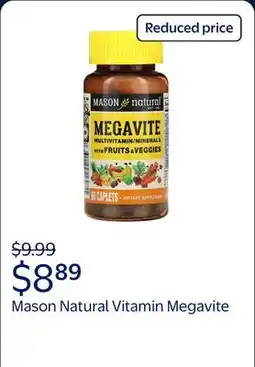 Walmart Mason Natural Vitamin Megavite Fruits and Veggies Mineral Formula, Overall Health offer